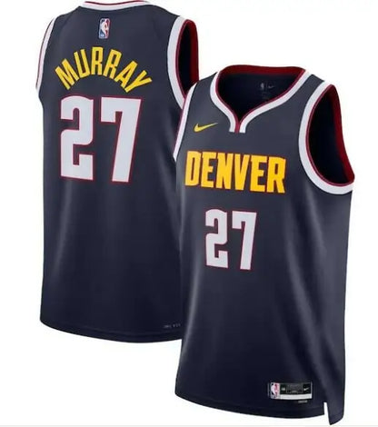Navy blue Jamal Murray Denver Nuggets Nike Swingman Jersey with yellow and white accents