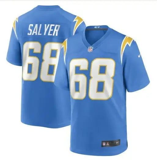 Blue Los Angeles Chargers Jamaree Salyer Nike Game Player Jersey with number 68