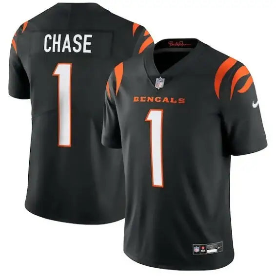 Black Cincinnati Bengals Ja’Marr Chase Nike Vapor Untouchable Limited Jersey with Chase 1 on back