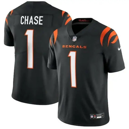 Black Cincinnati Bengals Ja’Marr Chase Nike Vapor Untouchable Limited Jersey with Chase 1 on back