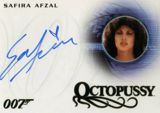 Autographed James Bond 007 Classics Autograph Card featuring Safira Afzal as Octopussy Girl