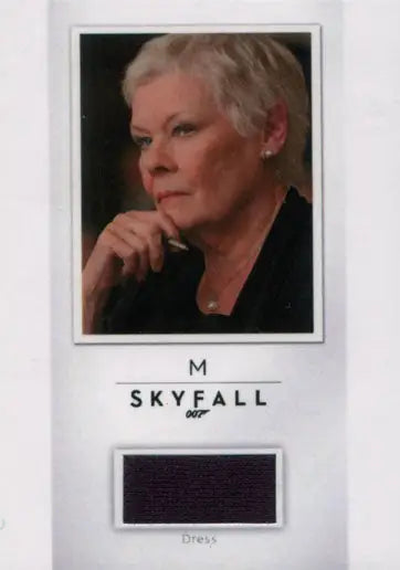 Framed portrait and Skyfall swatch in James Bond 007 Classics Costume Card PR10 Judi Dench