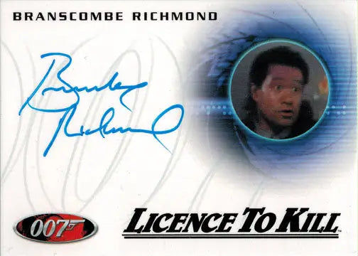 Autographed trading card of Branscombe Richmond from Licence to Kill James Bond Archives