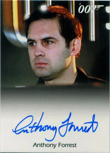 Autographed trading card featuring Anthony Forrest as Bomb Disposal in James Bond Archives 2017