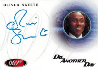 Autograph card featuring Oliver Skeete as Concierge in Die Another Day trading cards