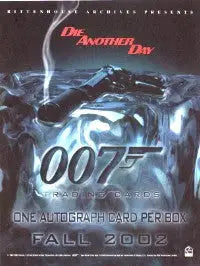 James Bond Die Another Day movie poster with iconic 007 logo on trading card sell sheet