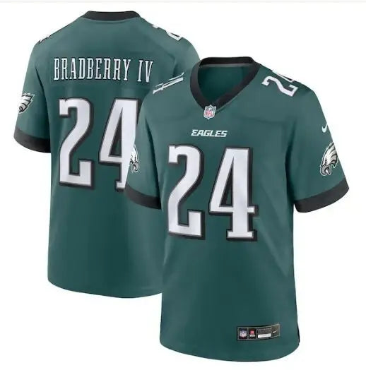 Green James Bradberry Eagles Nike Midnight Green Football Jersey featuring #24