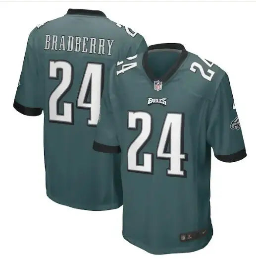 Green and black James Bradberry Philadelphia Eagles Nike Game Player Jersey with number 24