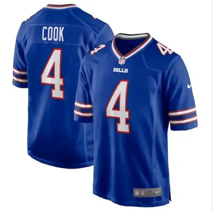 Blue Buffalo Bills Nike Game Player Jersey displayed in James Cook Buffalo Bills Royal jersey