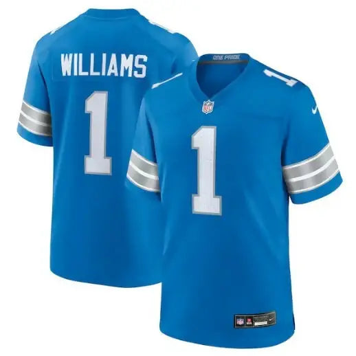 Blue Detroit Lions Jameson Williams Nike Game Player Jersey with WILLIAMS and number 1