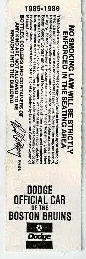 Boston Bruins vs Hartford Whalers hockey ticket stub from Garden NHL event January 27, 1986