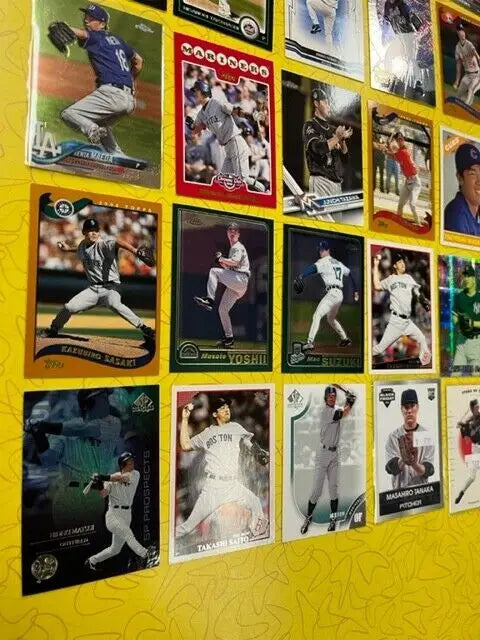 Japanese Baseball Card Lot featuring Ichiro, Tanaka Maeda, Sasaki, Matsui, and more
