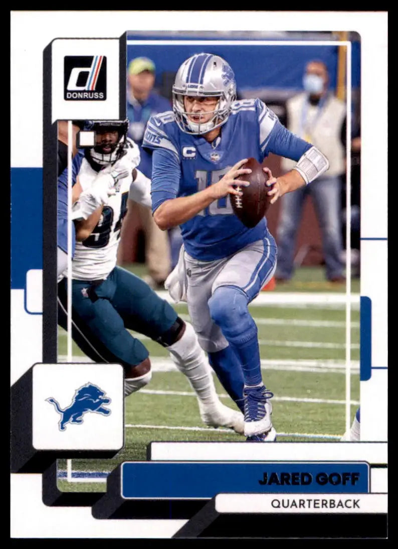 Jared Goff 2022 Donruss football card showcasing Detroit Lions player