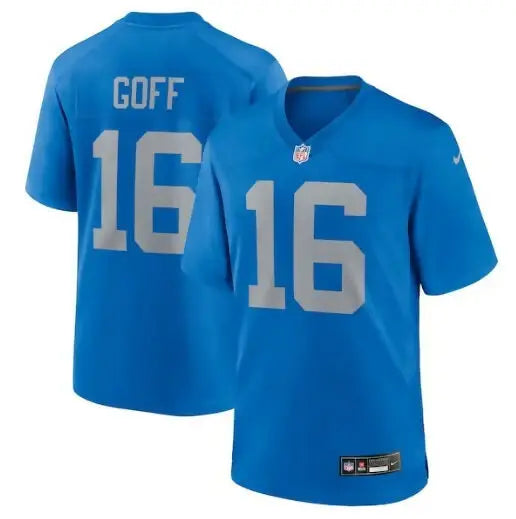 Blue Jared Goff Detroit Lions Nike Alternate Game Jersey with number 16
