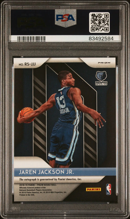 Graded Jaren Jackson Jr. 2018 Panini Prizm Auto basketball card PSA 8 Auto 10