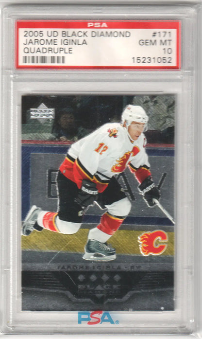 Graded Jarome Iginla hockey card from Upper Deck Black Diamond product