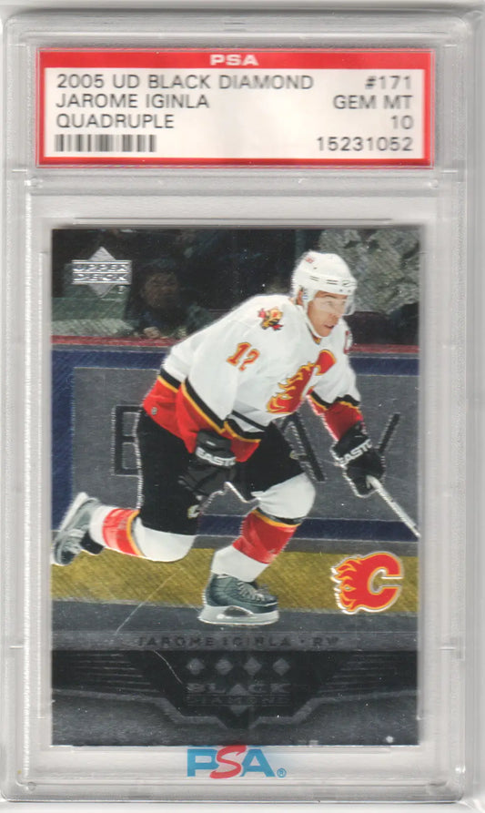 Graded Jarome Iginla hockey card from Upper Deck Black Diamond product