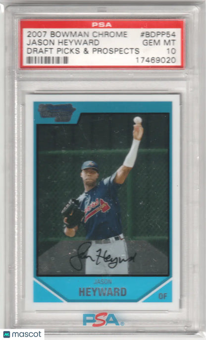 Jason Heyward 2007 Bowman Chrome Draft Picks RC Rookie card PSA 10 GEM MINT