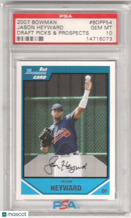 Graded Jason Heyward baseball card from Bowman Draft Picks at Columbia Hobby, PSA 10