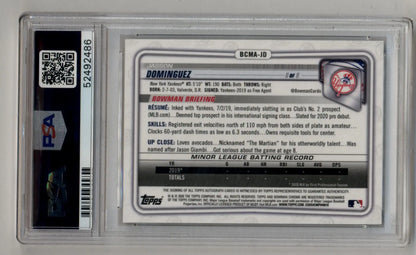 Graded Jasson Dominguez Bowman Chrome Mega baseball card PSA 10 Gem Mint