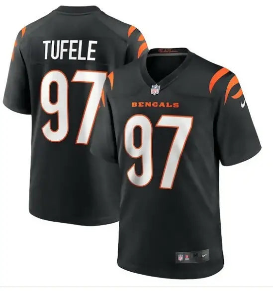 Black Cincinnati Bengals Jay Tufele Nike Game Player Jersey with number 97