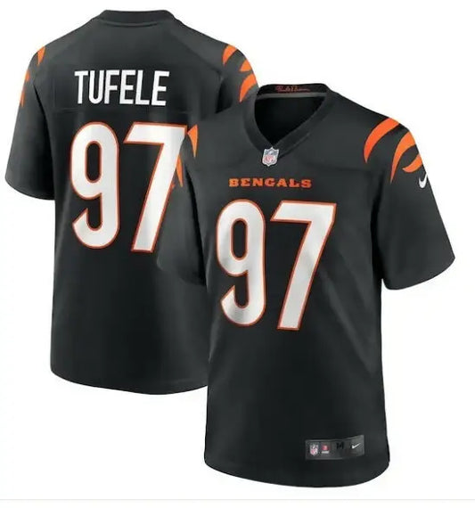 Black Cincinnati Bengals Jay Tufele Nike Game Player Jersey with number 97