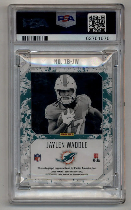 Jaylen Waddle 2021 Illusions Ink Blots Red PSA 9 Auto 10 - Singles