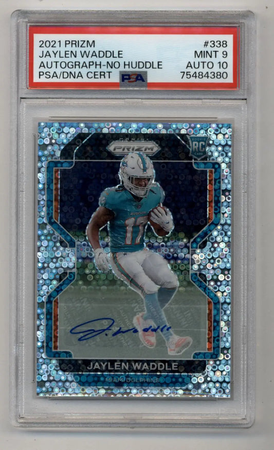 Jaylen Waddle 2021 Prizm No Huddle Auto PSA 9 Mint Auto 10 - Singles