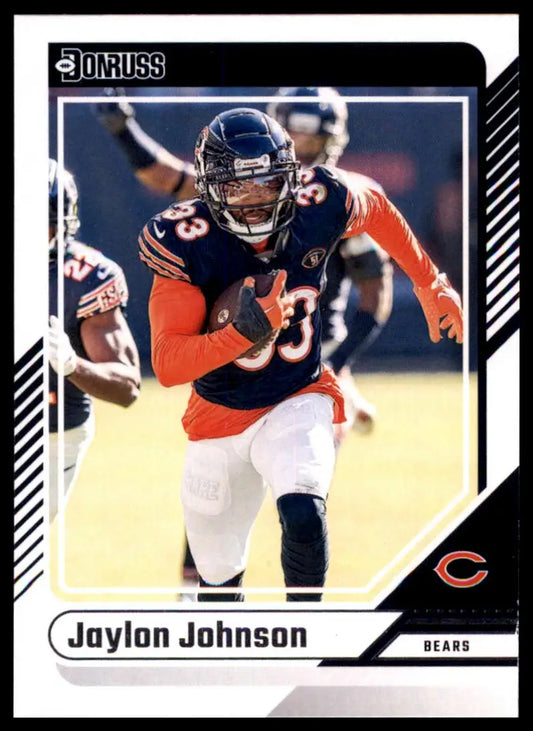 Jaylon Johnson football card from 2024 Donruss series for Chicago Bears