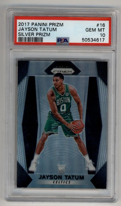 Jayson Tatum 2017-18 Prizm Silver #16 PSA 10 Gem Mint 4617 - Singles