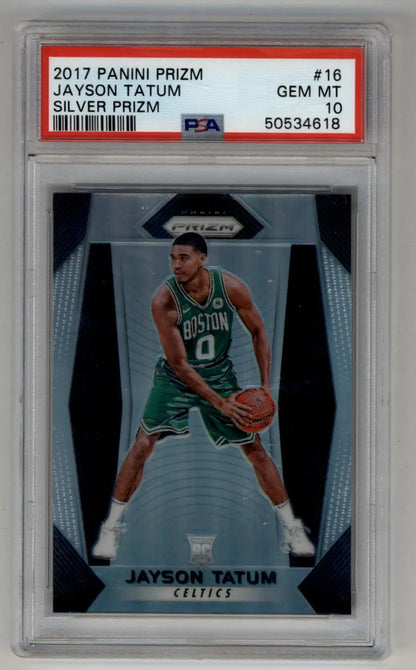 Jayson Tatum 2017-18 Prizm Silver #16 PSA 10 Gem Mint 4618 - Singles
