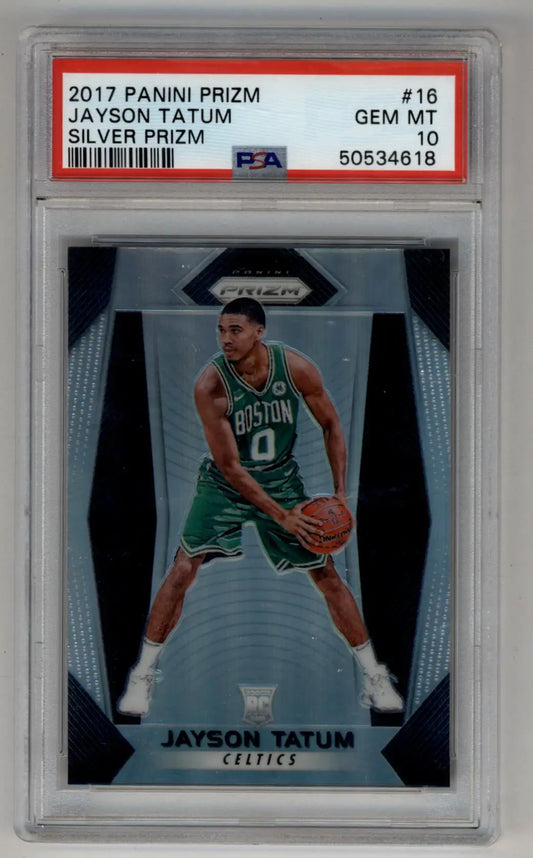 Jayson Tatum 2017-18 Prizm Silver #16 PSA 10 Gem Mint 4618 - Singles