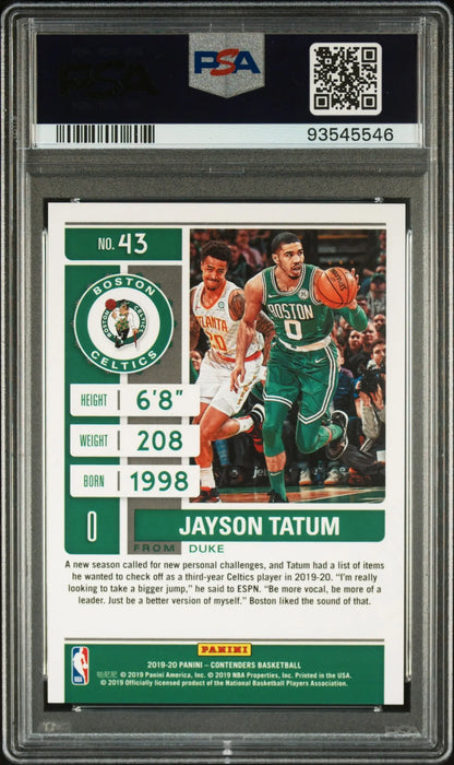 Jayson Tatum 2018 Panini Contenders #43 Cracked Ice #9/25 PSA 10 Gem Mint - Singles