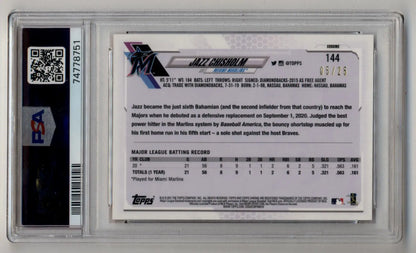 Graded Jazz Chisholm 2021 Topps Chrome Orange Refractor trading card PSA 10