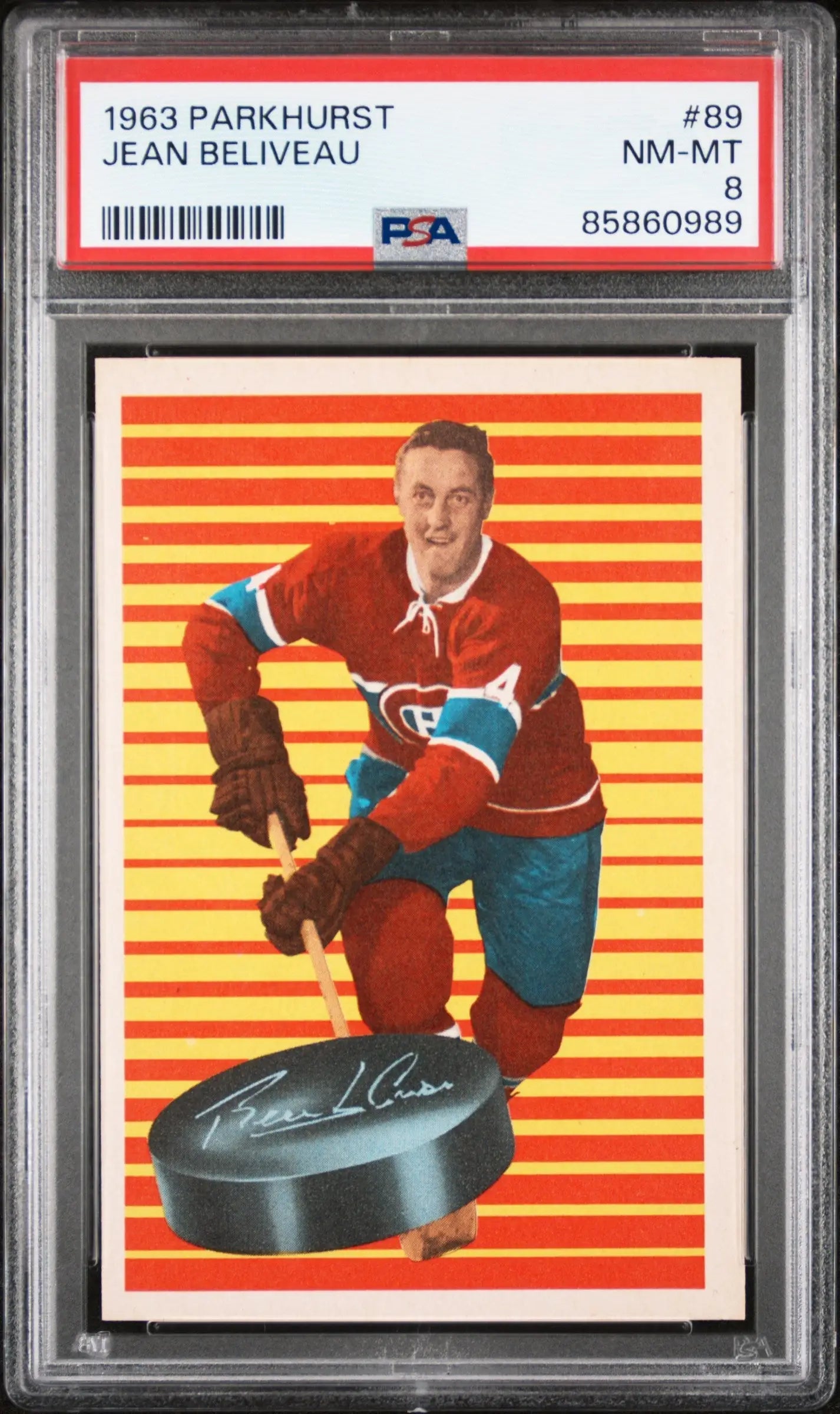 Jean Beliveau 1963 Parkhurst #89 PSA 8 Nm-Mint - Singles