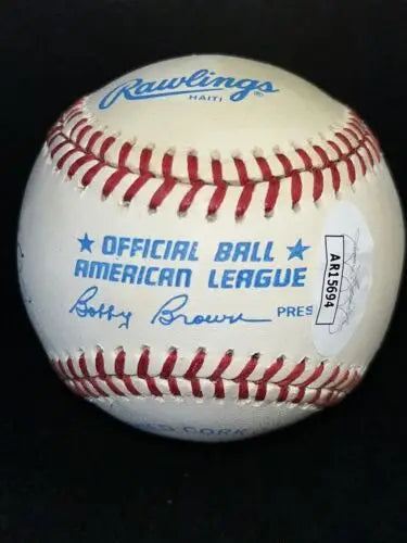 Autographed OAL baseball signed by Jean Yawkey and Marge Schott, JSA certified