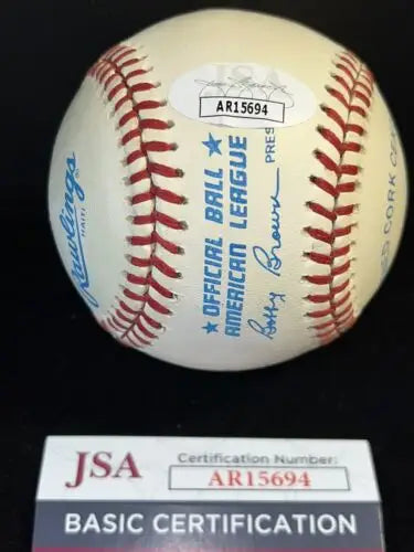 Autographed baseball by Jean Yawkey and Marge Schott with JSA certification for collectors
