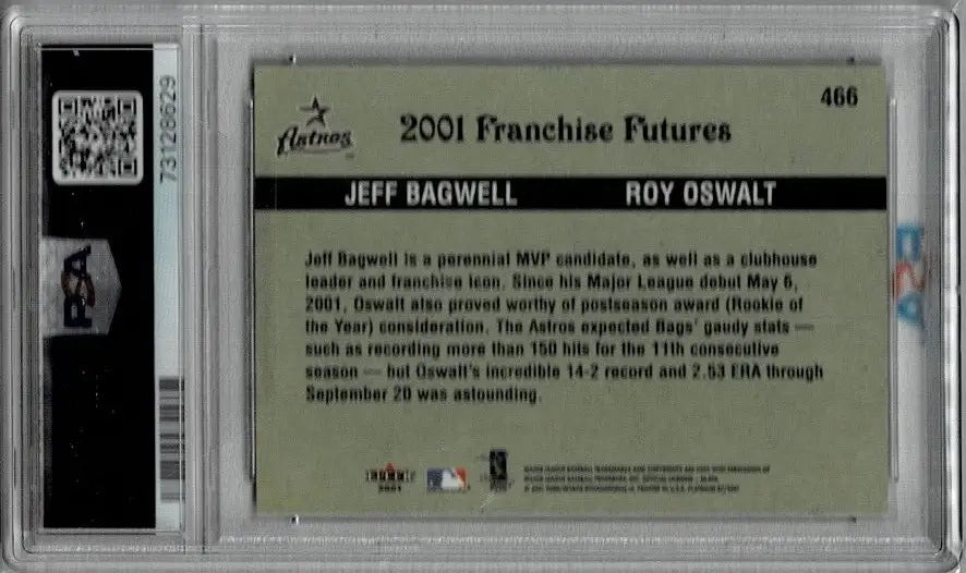 Graded 2001 Fleer Platinum Franchise Futures baseball card of Roy Oswalt and Jeff Bagwell