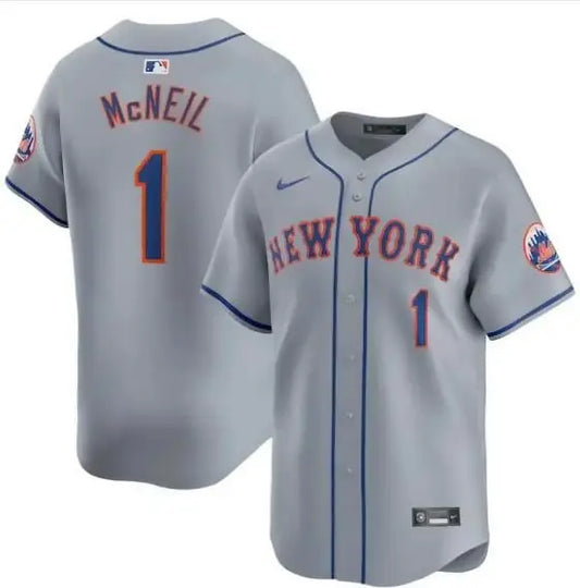 Gray Jeff McNeil New York Mets Nike Away Limited Player Jersey on display