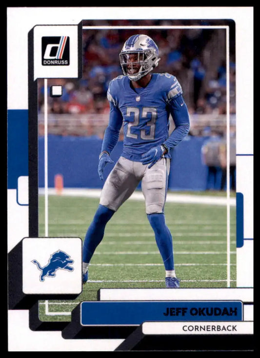 Jeff Okudah football card from 2022 Donruss Detroit Lions product