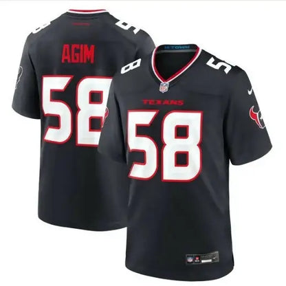 Black and red Jeff Okudah Houston Texans Nike Team Game Jersey with the number 58