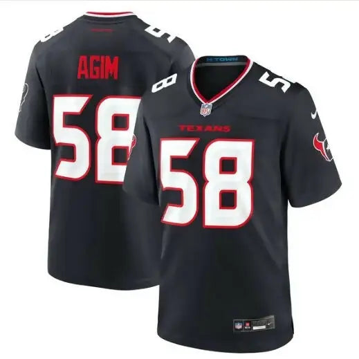 Black and red Jeff Okudah Houston Texans Nike Team Game Jersey with the number 58