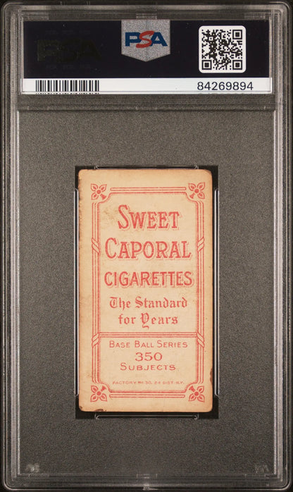 Vintage Jeff Sweeney T206 Sweet Caporal trading card with red text on light background