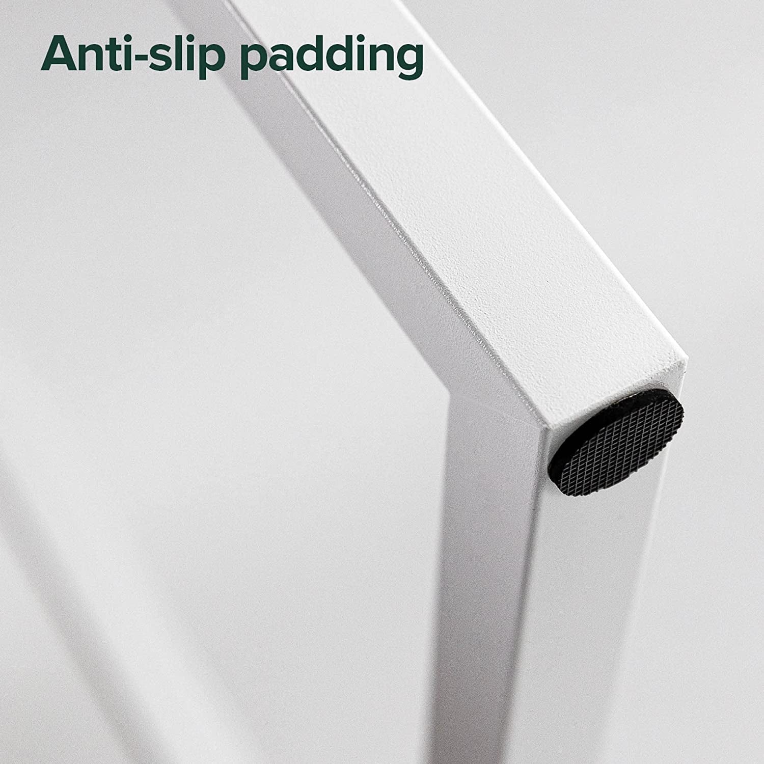 Jennifer 63 Inch White Frame Desk, Computer Workstation, Office Desk, Easy Assembly, Natural-4