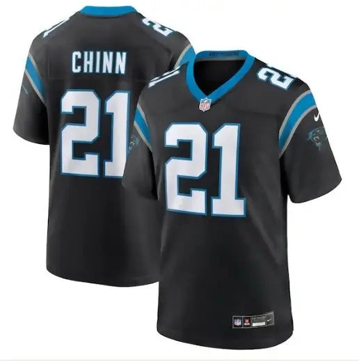 Black Jeremy Chinn Carolina Panthers Nike Game Jersey displayed on a mannequin