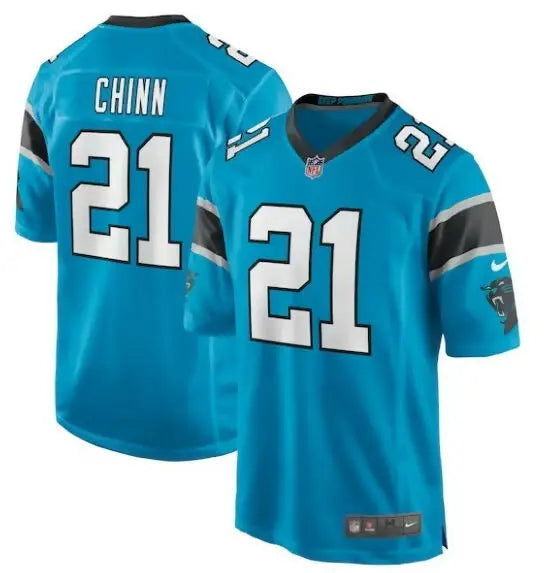 Light blue Jeremy Chinn Carolina Panthers NFL Nike Game Jersey with name CHINN and number 21
