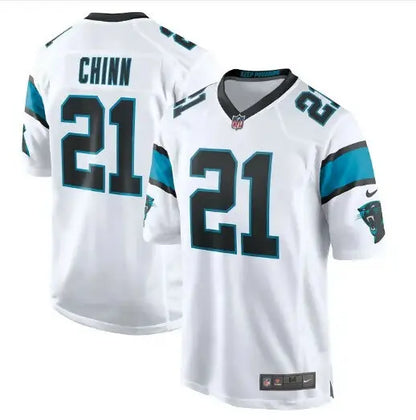 White Jeremy Chinn Carolina Panthers Nike Game Jersey with 21 on front and back