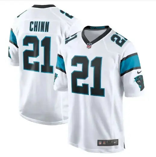 White Jeremy Chinn Carolina Panthers Nike Game Jersey with 21 on front and back