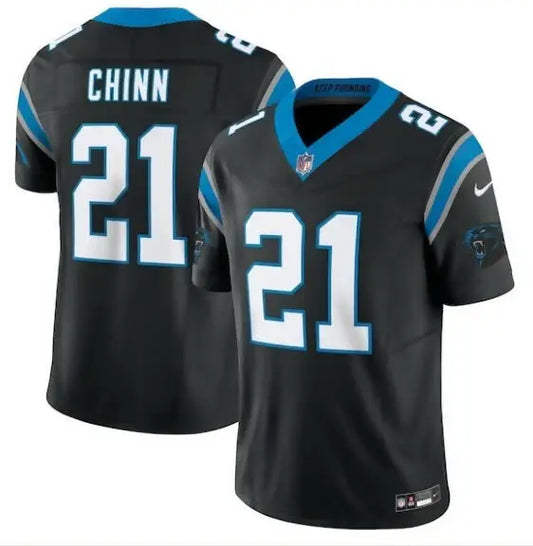 Black Jeremy Chinn Carolina Panthers Nike Vapor F.U.S.E. Limited Jersey with CHINN 21 in white and light blue trim