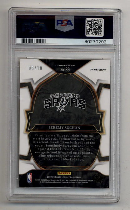 Jeremy Sochan 2022-23 Select Gold Cracked Ice 06/10 PSA 10 Gem Mint - Singles
